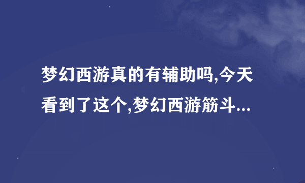 梦幻西游真的有辅助吗,今天看到了这个,梦幻西游筋斗云跑商诈骗被抓了吗？