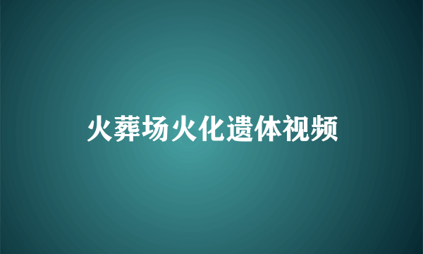 火葬场火化遗体视频