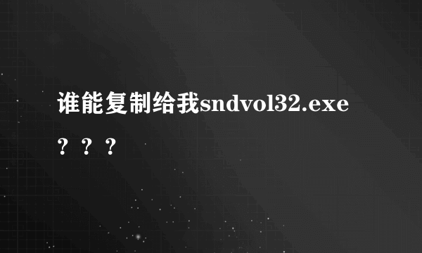 谁能复制给我sndvol32.exe？？？