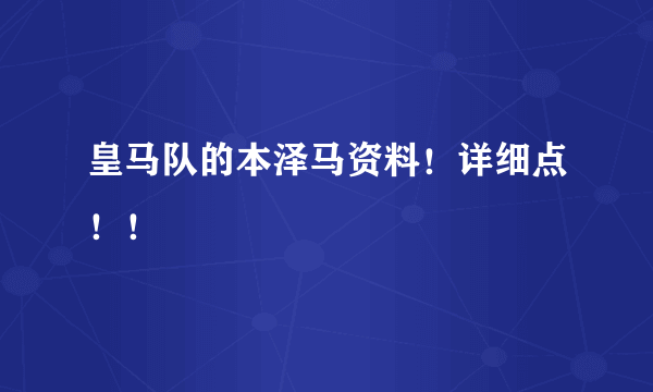 皇马队的本泽马资料！详细点！！