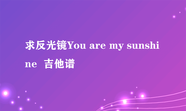 求反光镜You are my sunshine  吉他谱