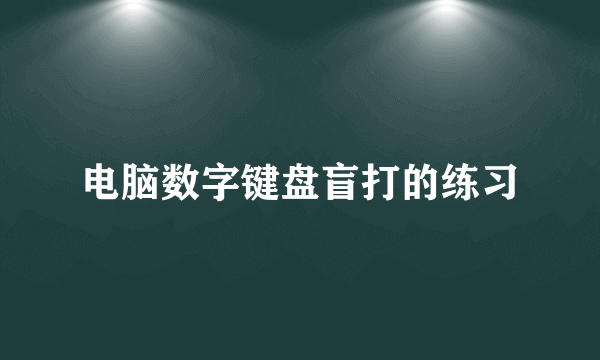 电脑数字键盘盲打的练习