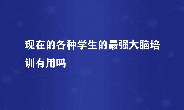 现在的各种学生的最强大脑培训有用吗