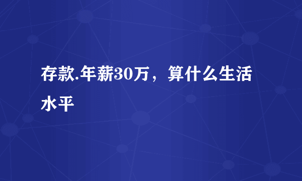 存款.年薪30万，算什么生活水平