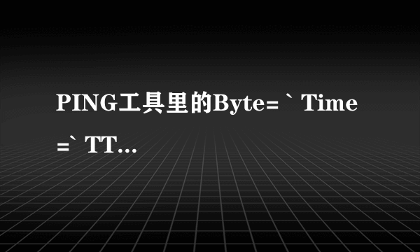 PING工具里的Byte= ` Time=` TTL=`究竟是什么意思啊？