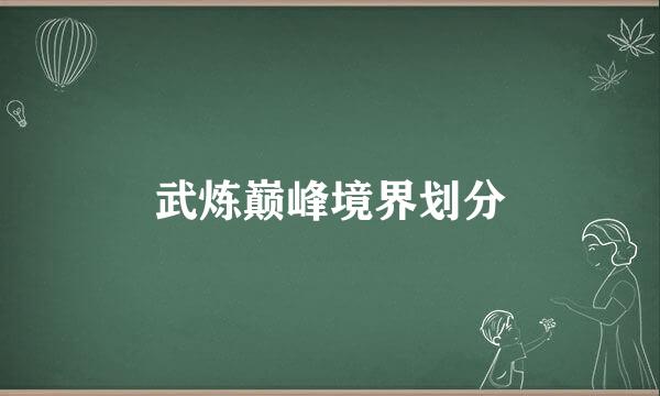 武炼巅峰境界划分