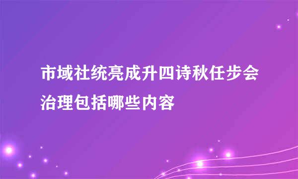 市域社统亮成升四诗秋任步会治理包括哪些内容